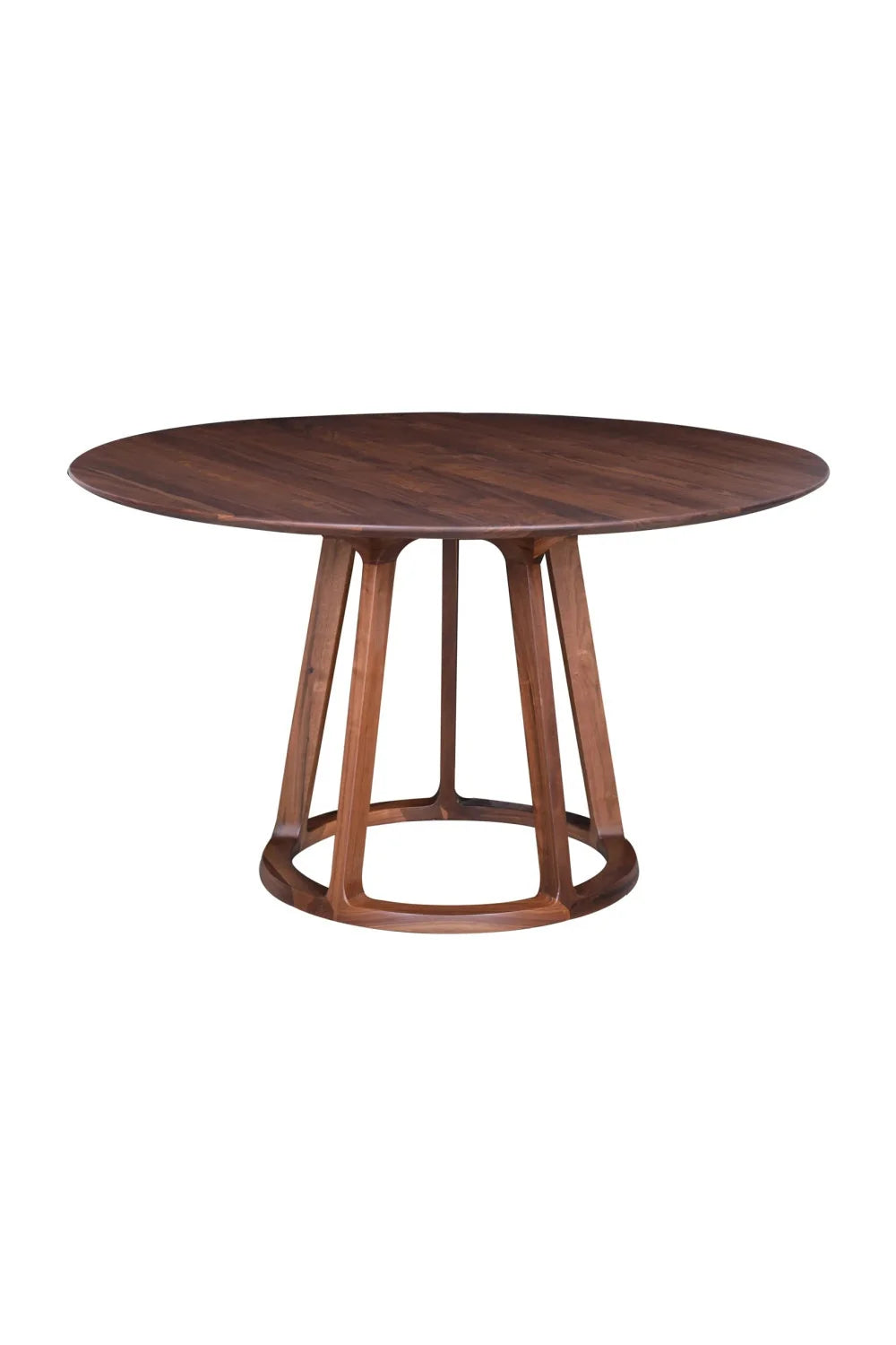 Luxury Aldo Walnut Round Dining Table Modern Italian Style for Villa