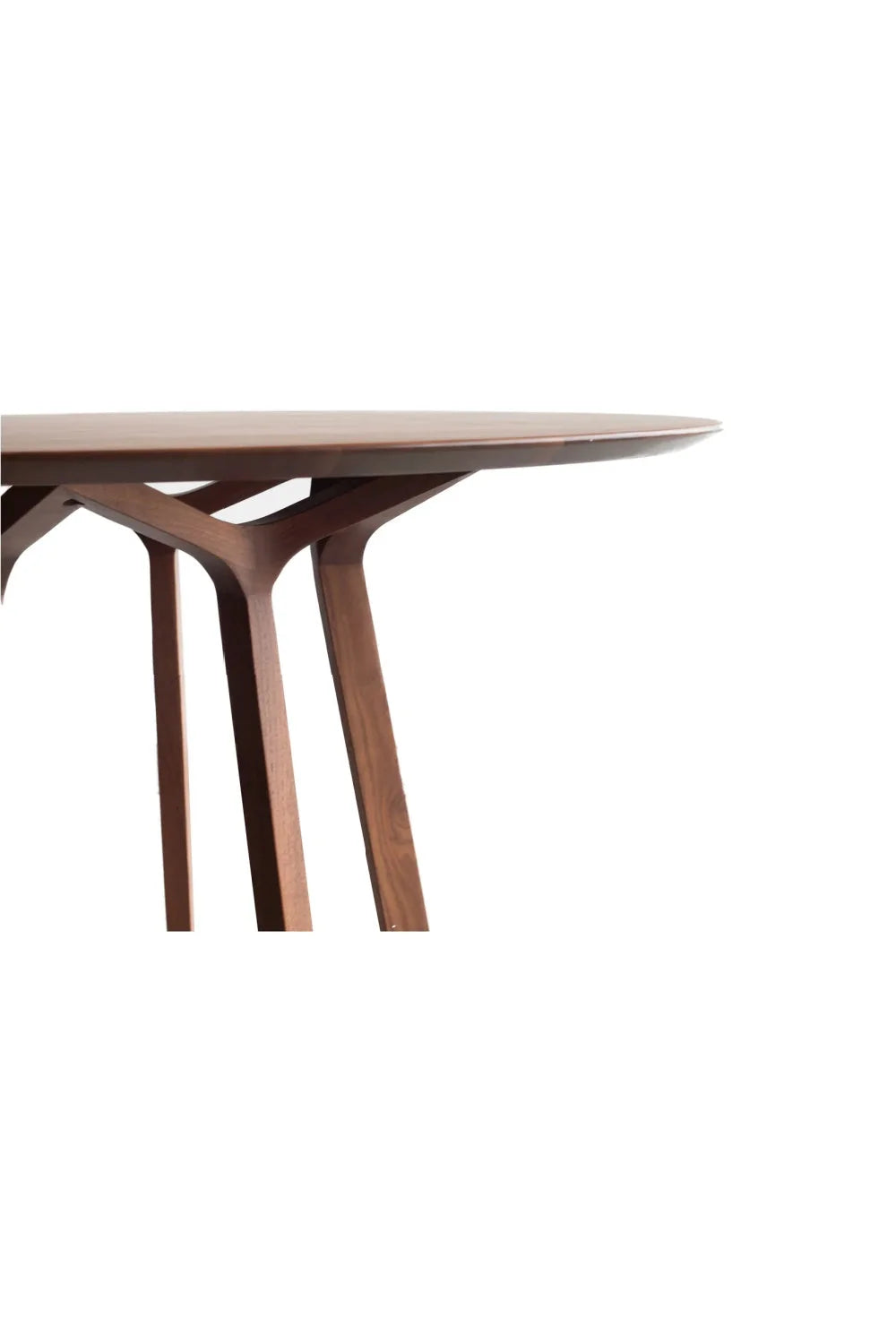 Luxury Aldo Walnut Round Dining Table Modern Italian Style for Villa