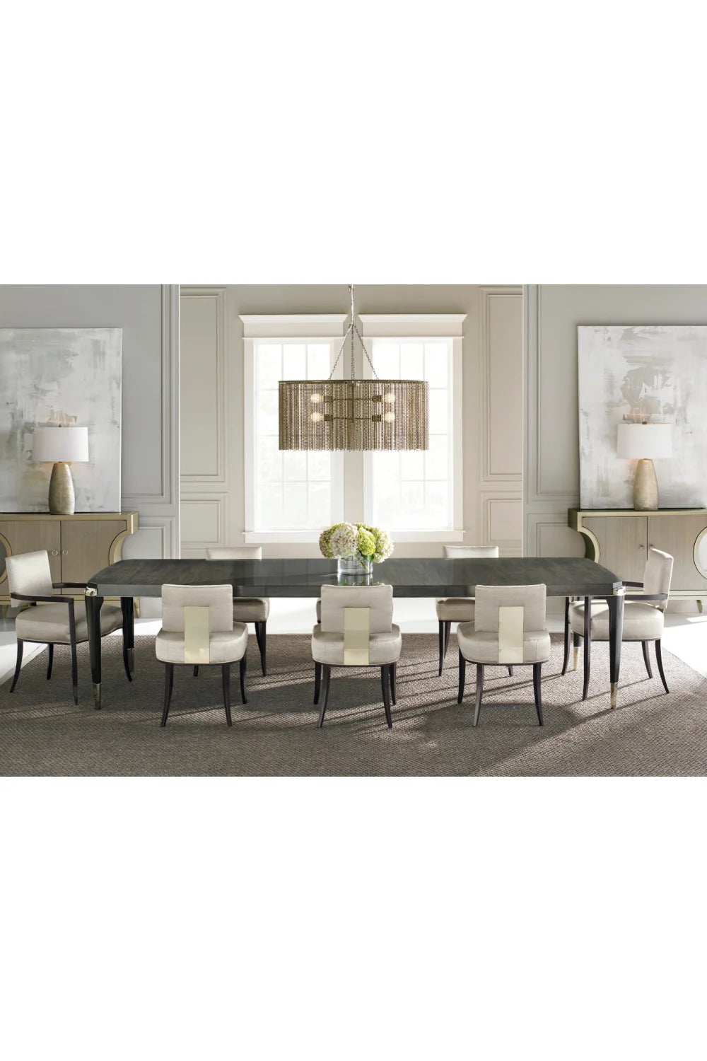 Luxury All Trimmed Out Extendable Dining Table Modern Italian Style for Villa