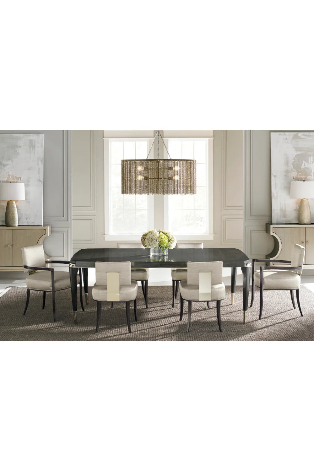 Luxury All Trimmed Out Extendable Dining Table Modern Italian Style for Villa