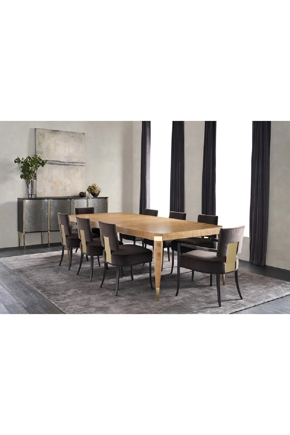 Luxury All Trimmed Out Extendable Dining Table Modern Italian Style for Villa