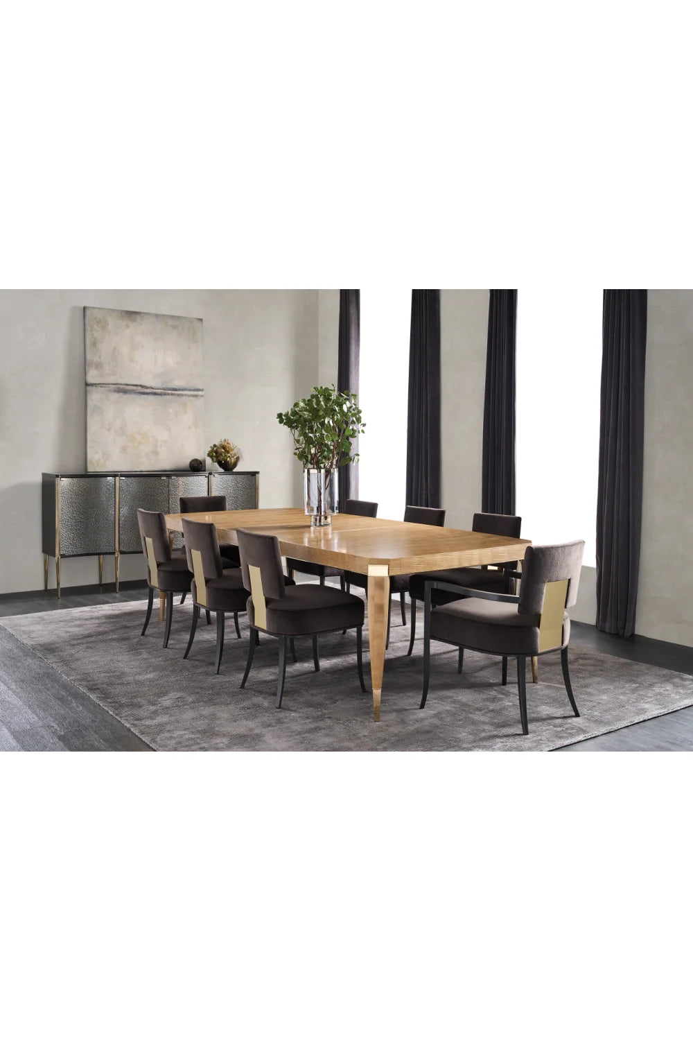 Luxury All Trimmed Out Extendable Dining Table Modern Italian Style for Villa