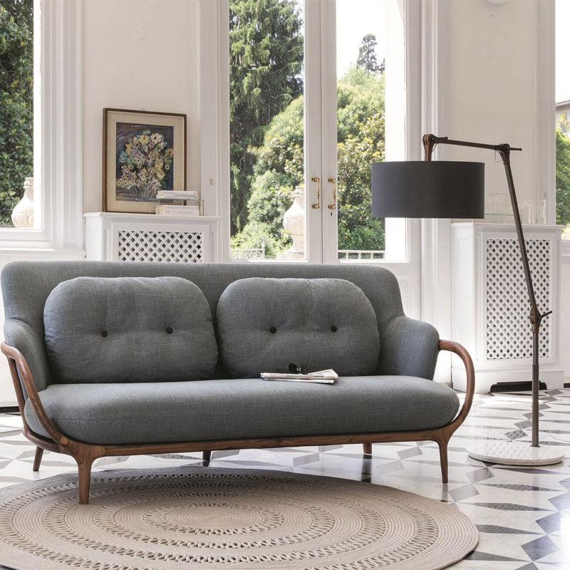 Luxury Allison Solid Canaletta Walnut Sofa Modern Italian Style for Villa