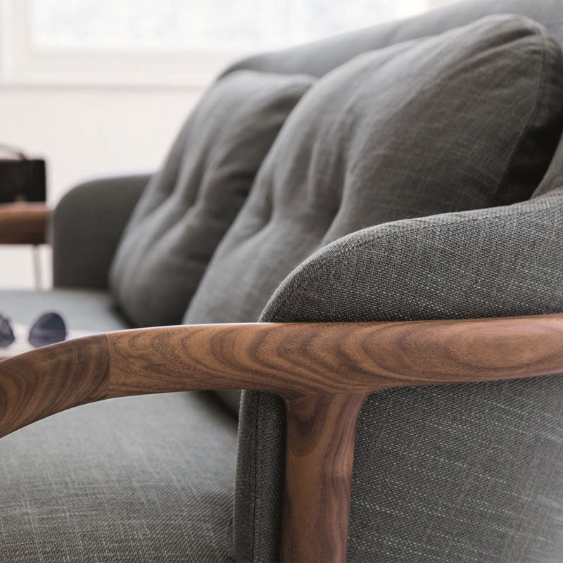 Luxury Allison Solid Canaletta Walnut Sofa Modern Italian Style for Villa
