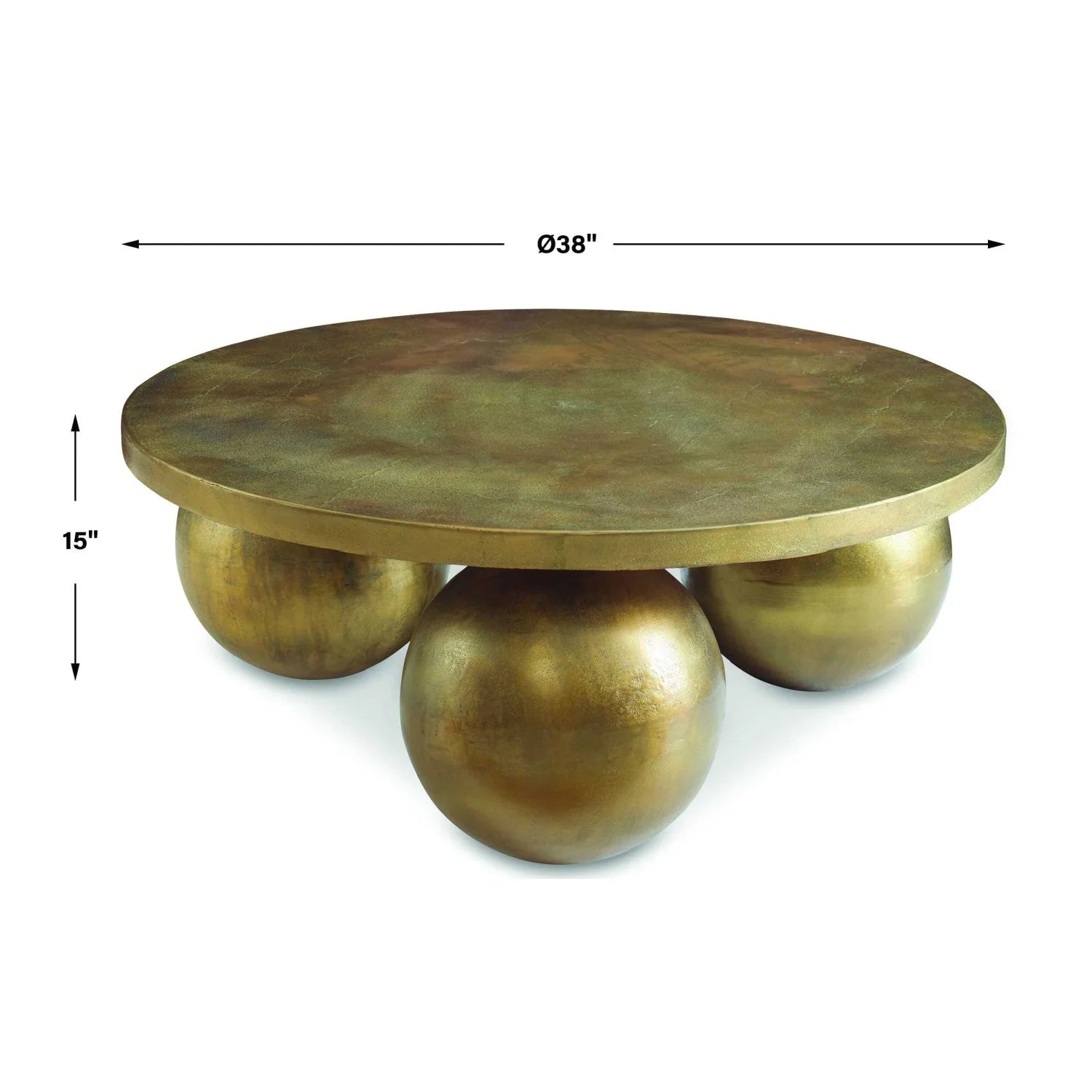Luxury Aluminum Sphere Base Coffee Table Modern Italian Style for Villa