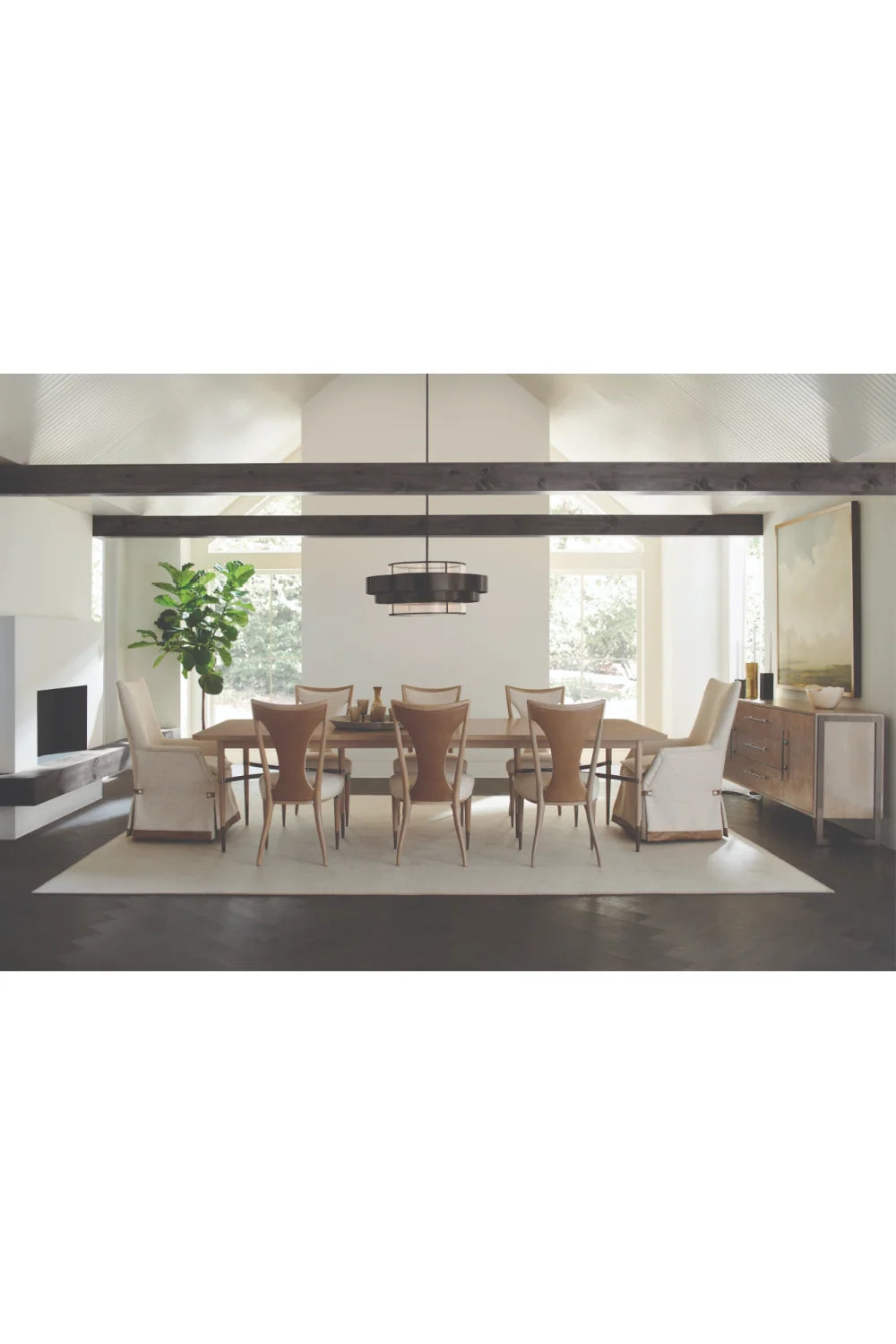 Luxury Amber Silverleaf 2-Door Sideboard European Style for Villa