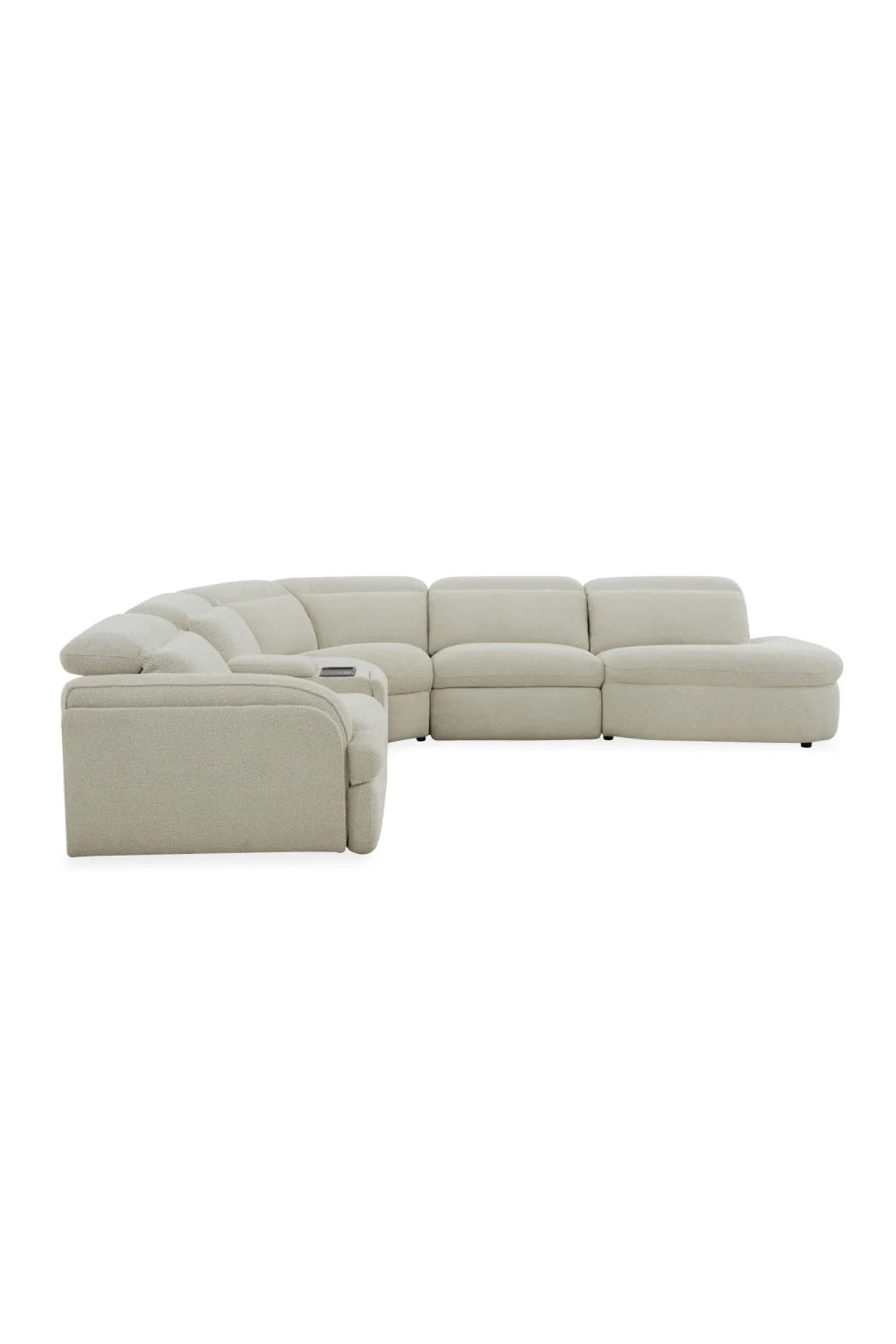 Luxury Ambler White Fabric L-Shaped Recliner Sectional Sofa Modern Italian Style for Villa