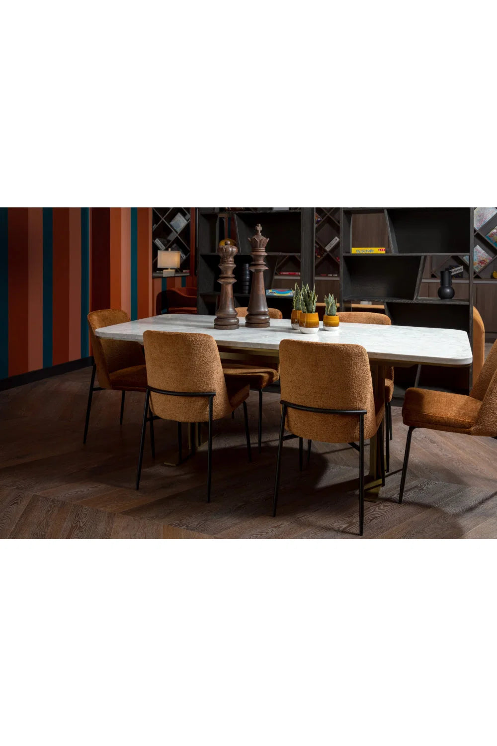 Luxury Ambrosia White Marble Dining Table Modern Italian Style for Villa