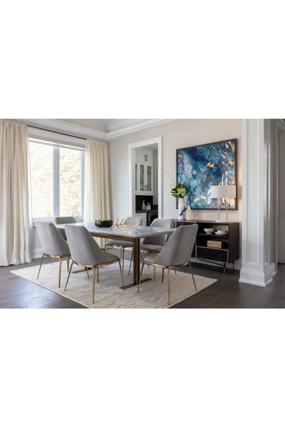 Luxury Ambrosia White Marble Dining Table Modern Italian Style for Villa