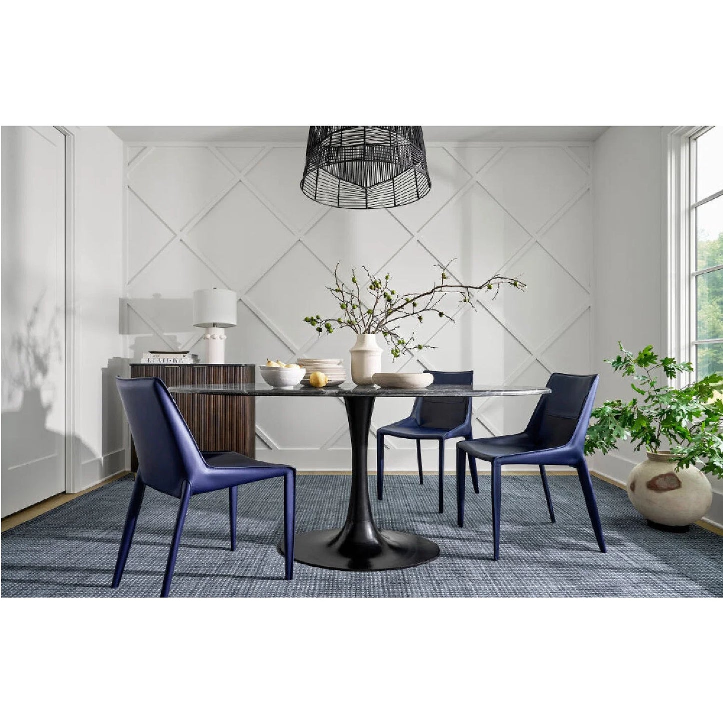 Luxury Anatalia Oval Pedestal Dining Table Modern Italian Style for Villa