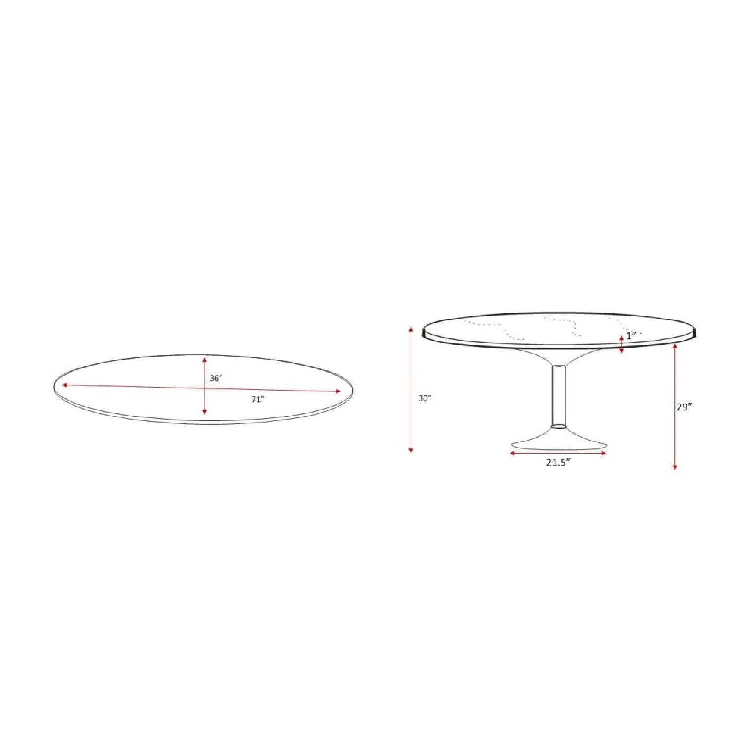 Luxury Anatalia Oval Pedestal Dining Table Modern Italian Style for Villa