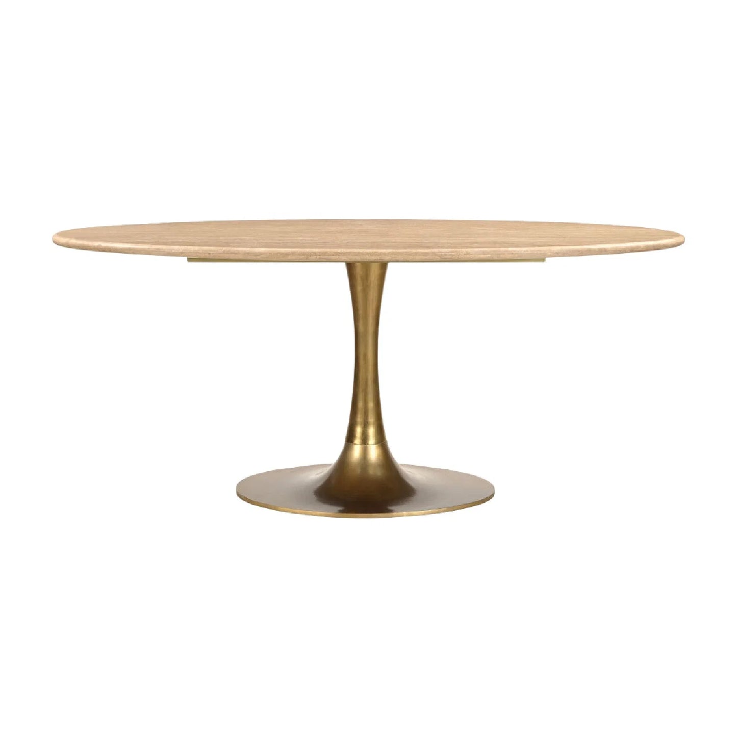 Luxury Anatalia Oval Travertine Dining Table Modern Italian Style for Villa