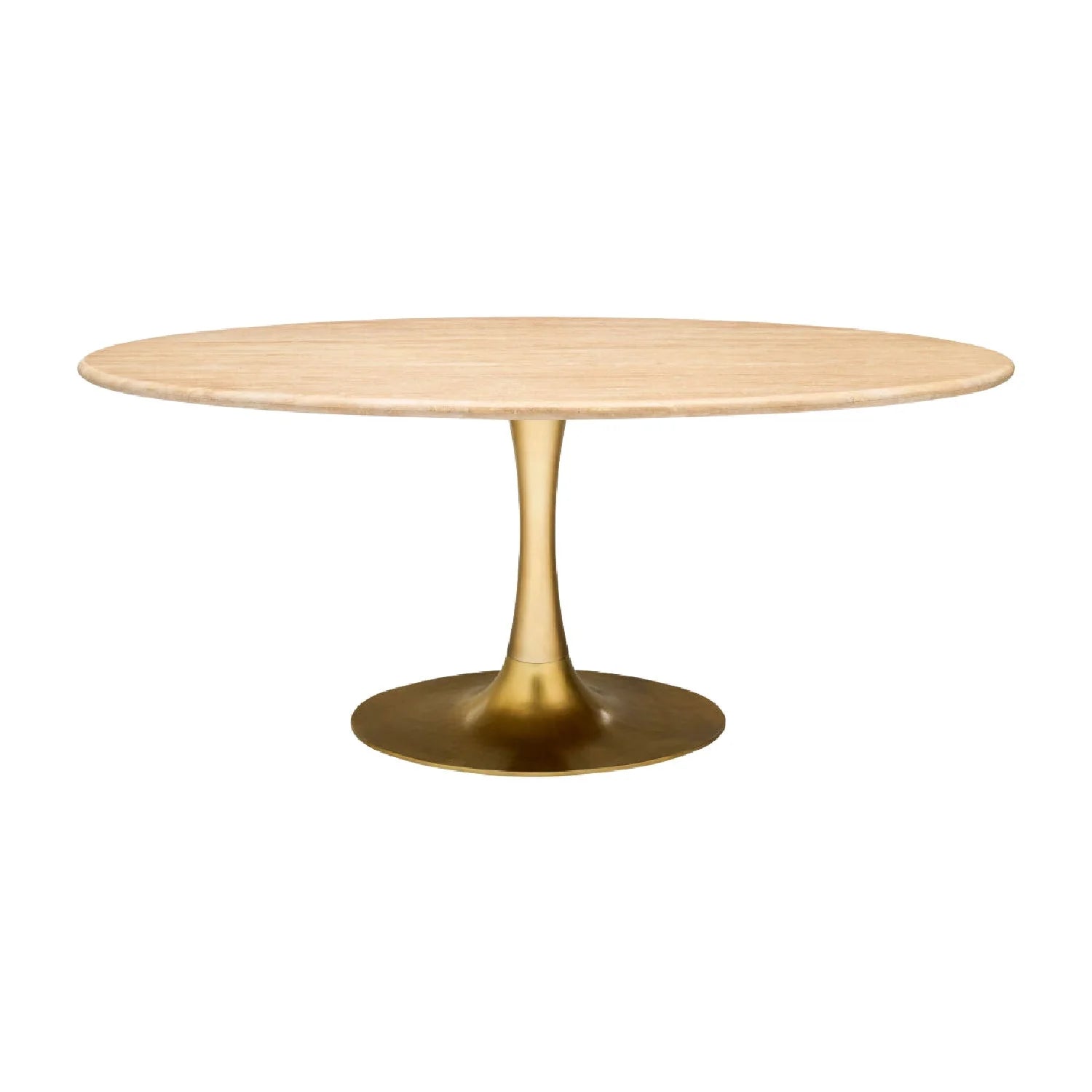 Luxury Anatalia Oval Travertine Dining Table Modern Italian Style for Villa