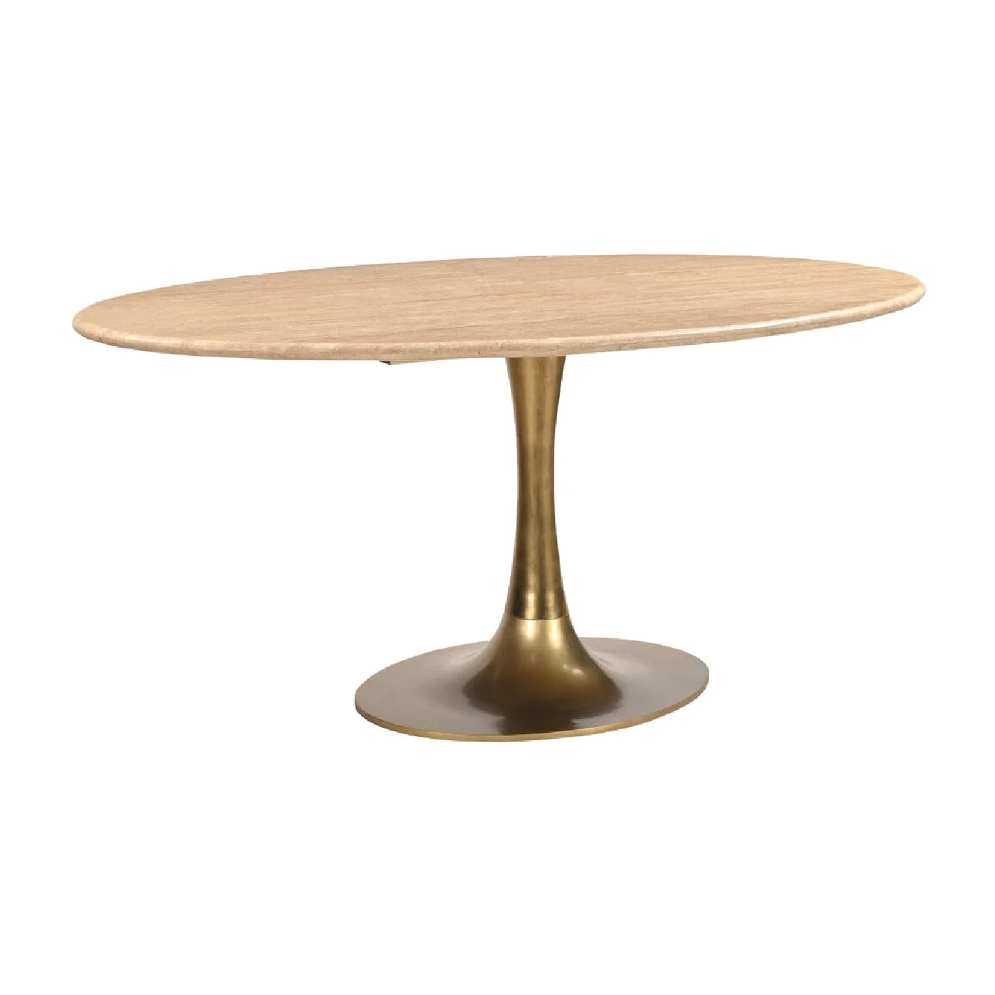 Luxury Anatalia Oval Travertine Dining Table Modern Italian Style for Villa