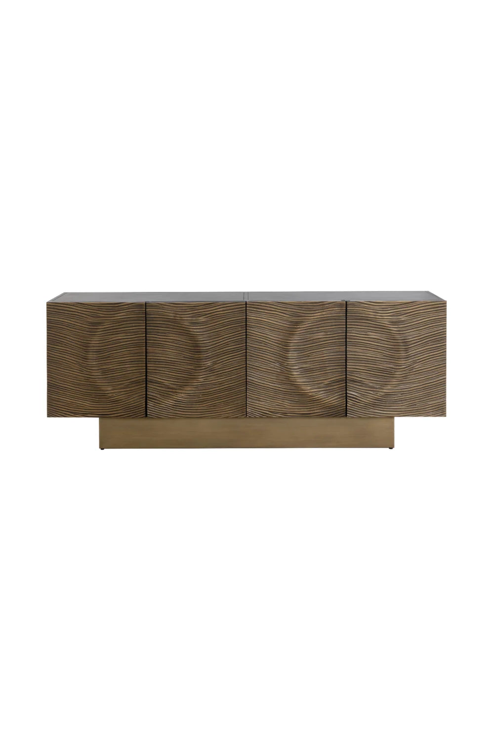 Luxury Antique Brass 4-Door Sideboard European Style for Villa