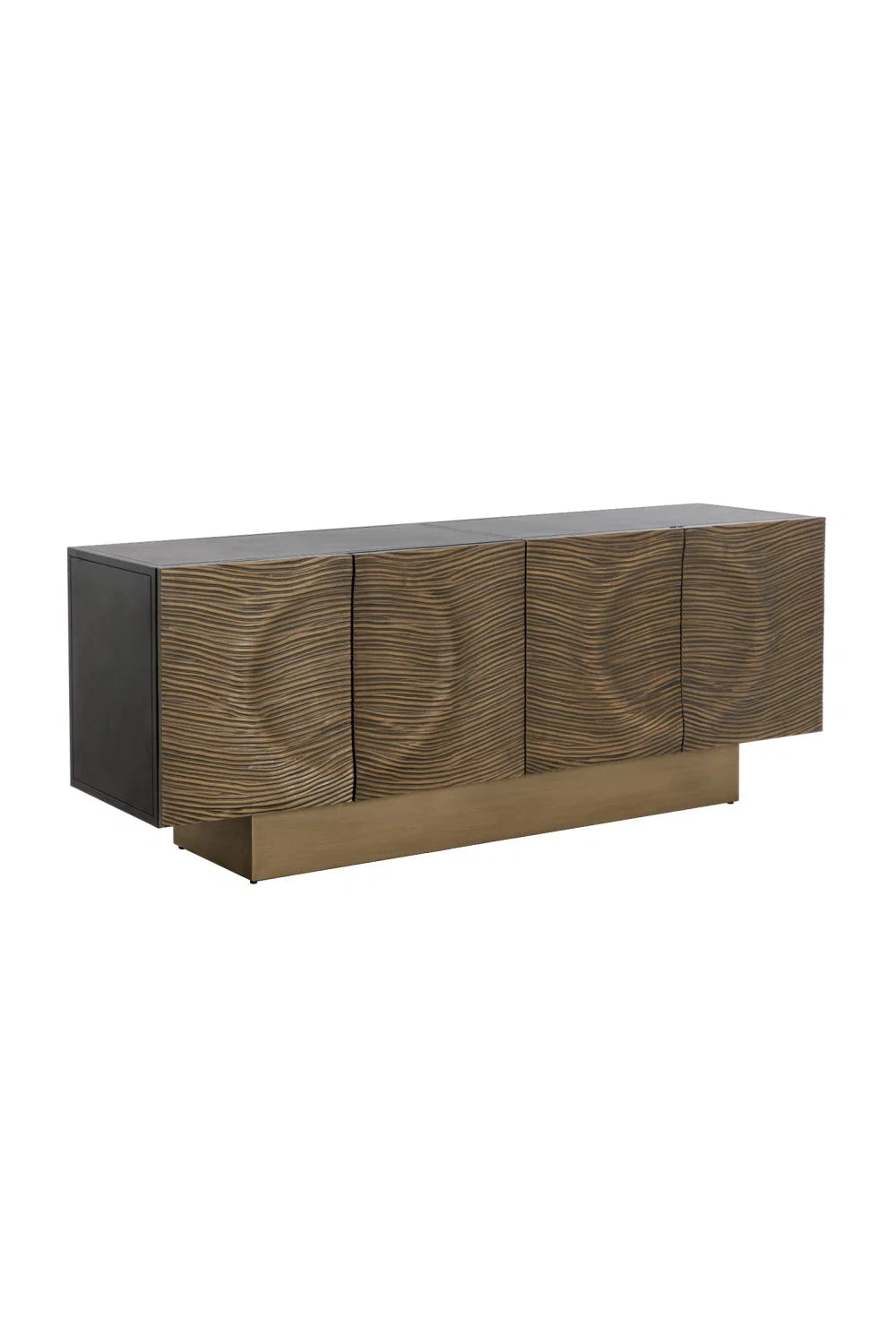 Luxury Antique Brass 4-Door Sideboard European Style for Villa
