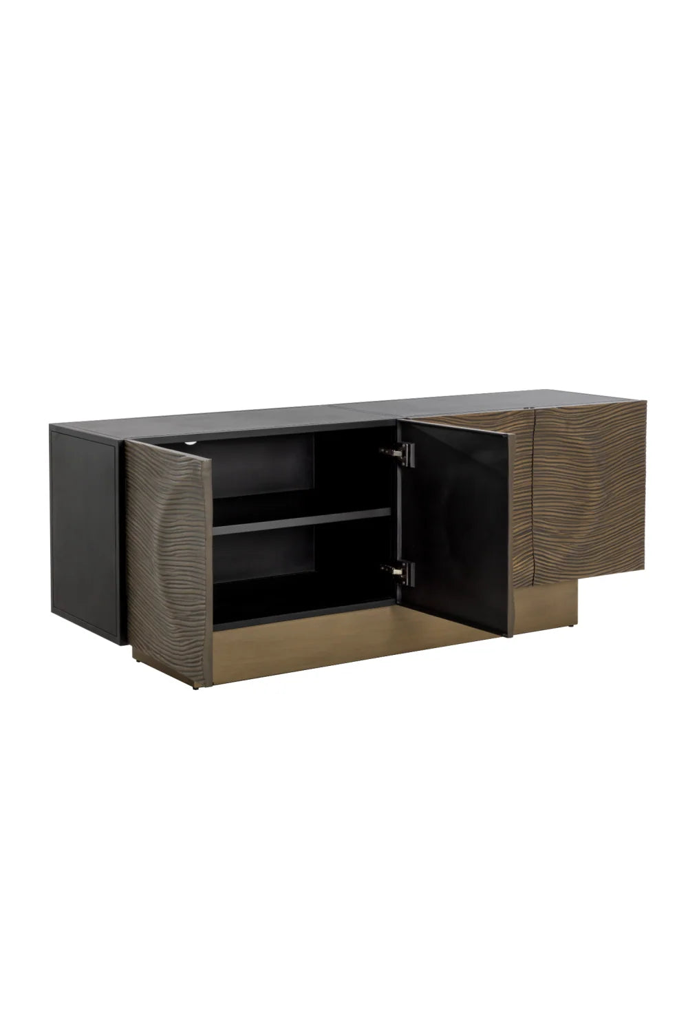 Luxury Antique Brass 4-Door Sideboard European Style for Villa