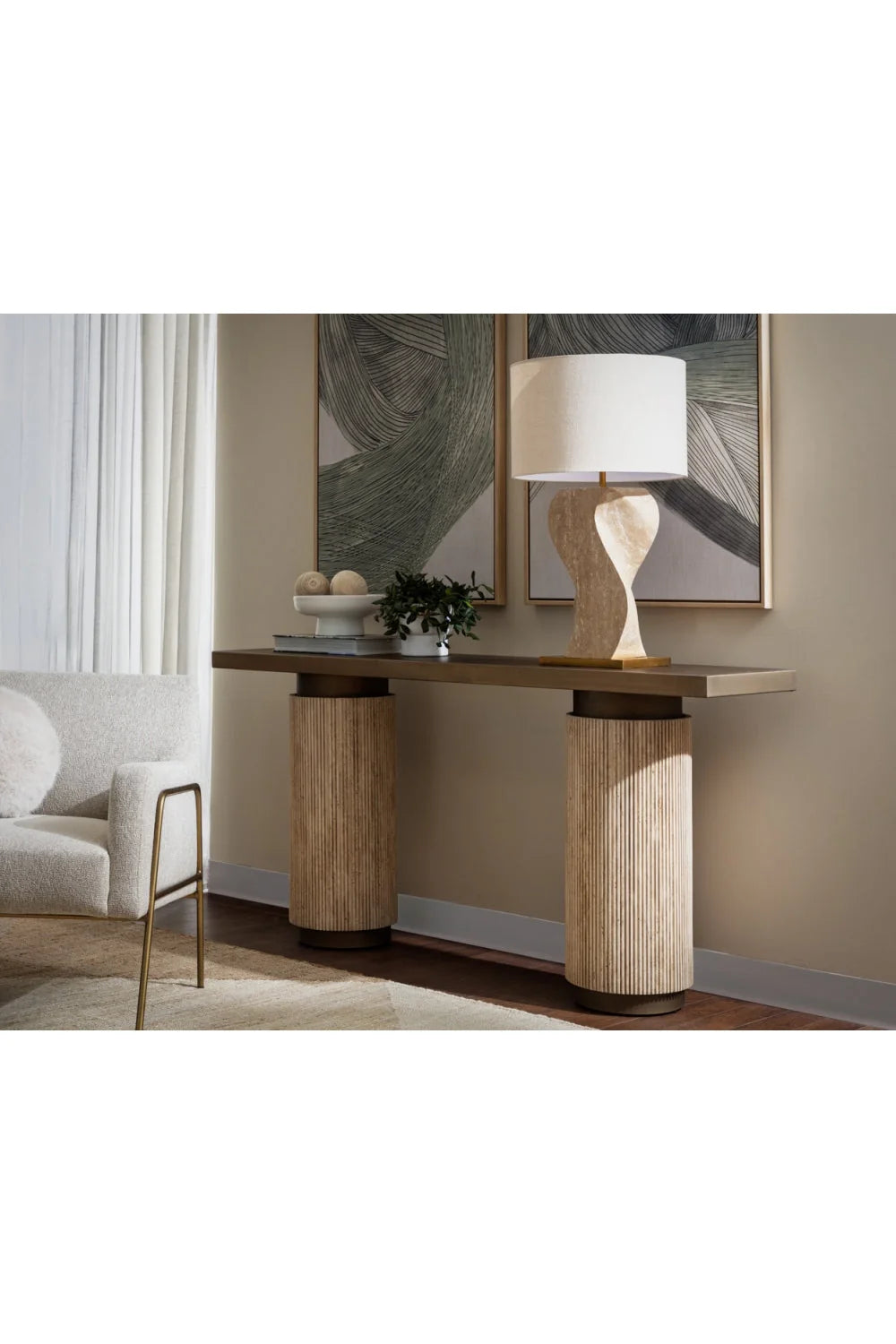 Luxury Antique Brass Console Table Modern Italian Style for Villa
