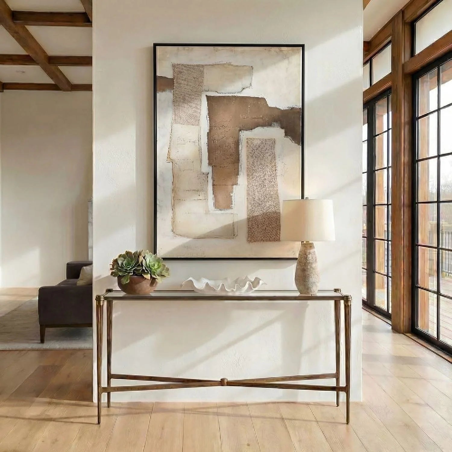 Luxury Antique Brass Console Table Modern Italian Style for Villa