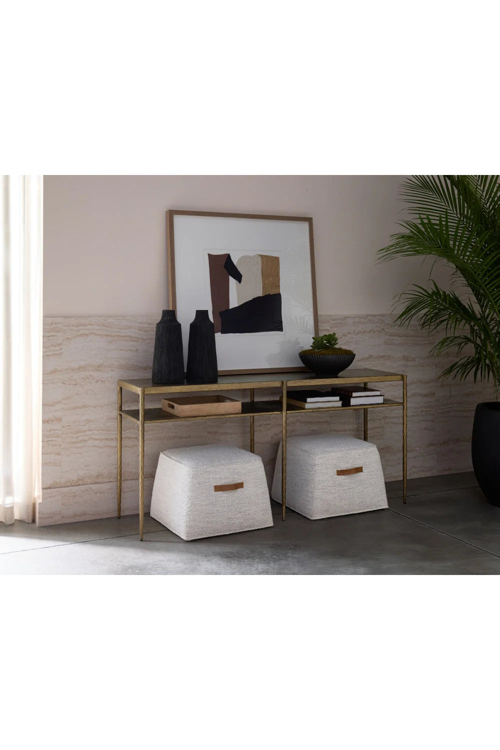 Luxury Antique Brass Console Table Modern Italian Style for Villa