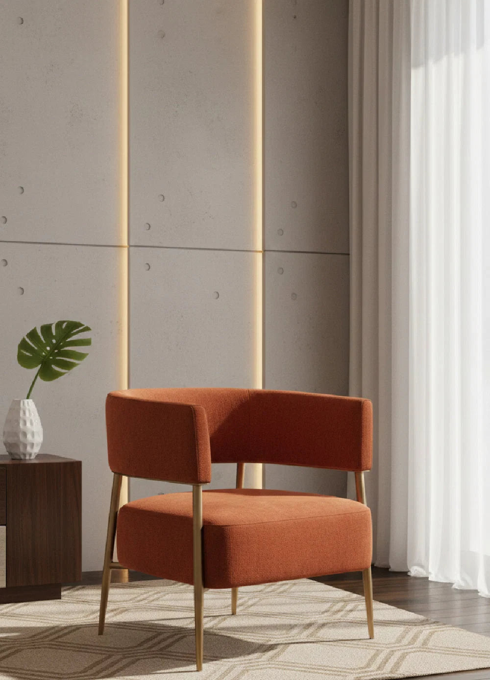 Luxury Antique Brass Lounge Chair Modern Italian Style for Villa