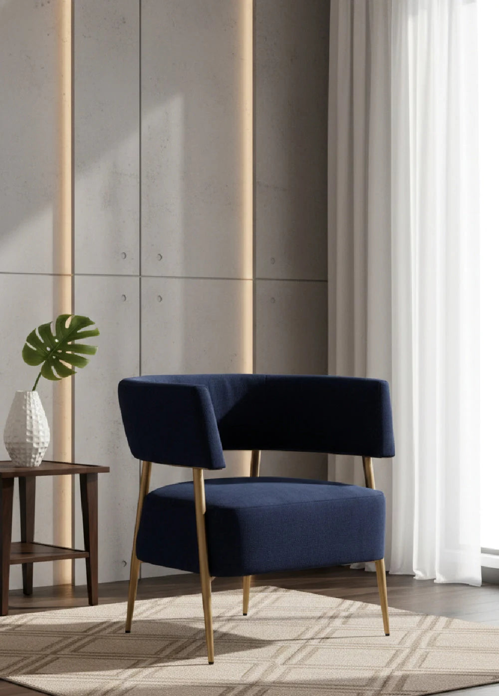 Luxury Antique Brass Lounge Chair Modern Italian Style for Villa
