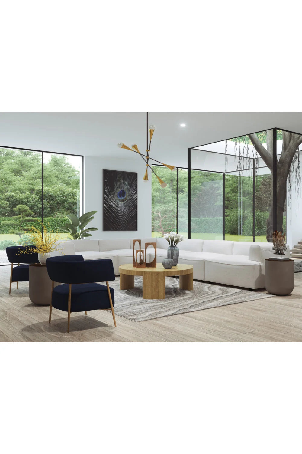 Luxury Antique Brass Lounge Chair Modern Italian Style for Villa