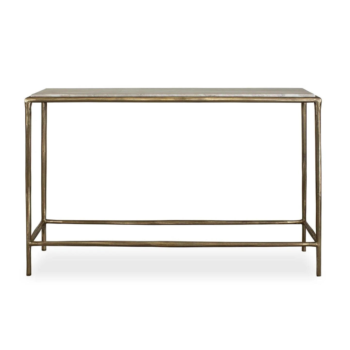 Luxury Antique Brass Marble Console Table Modern Italian Style for Villa