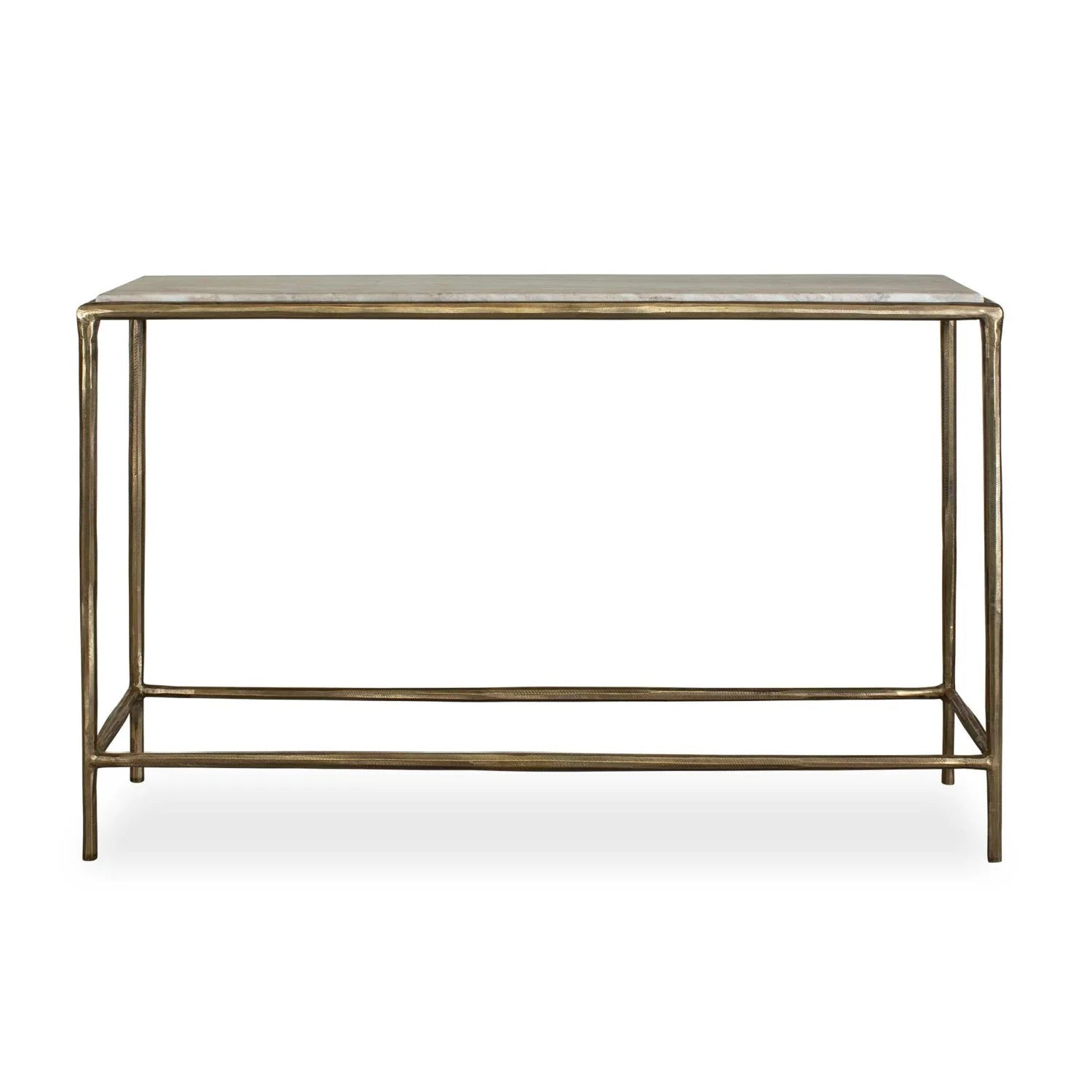 Luxury Antique Brass Marble Console Table Modern Italian Style for Villa