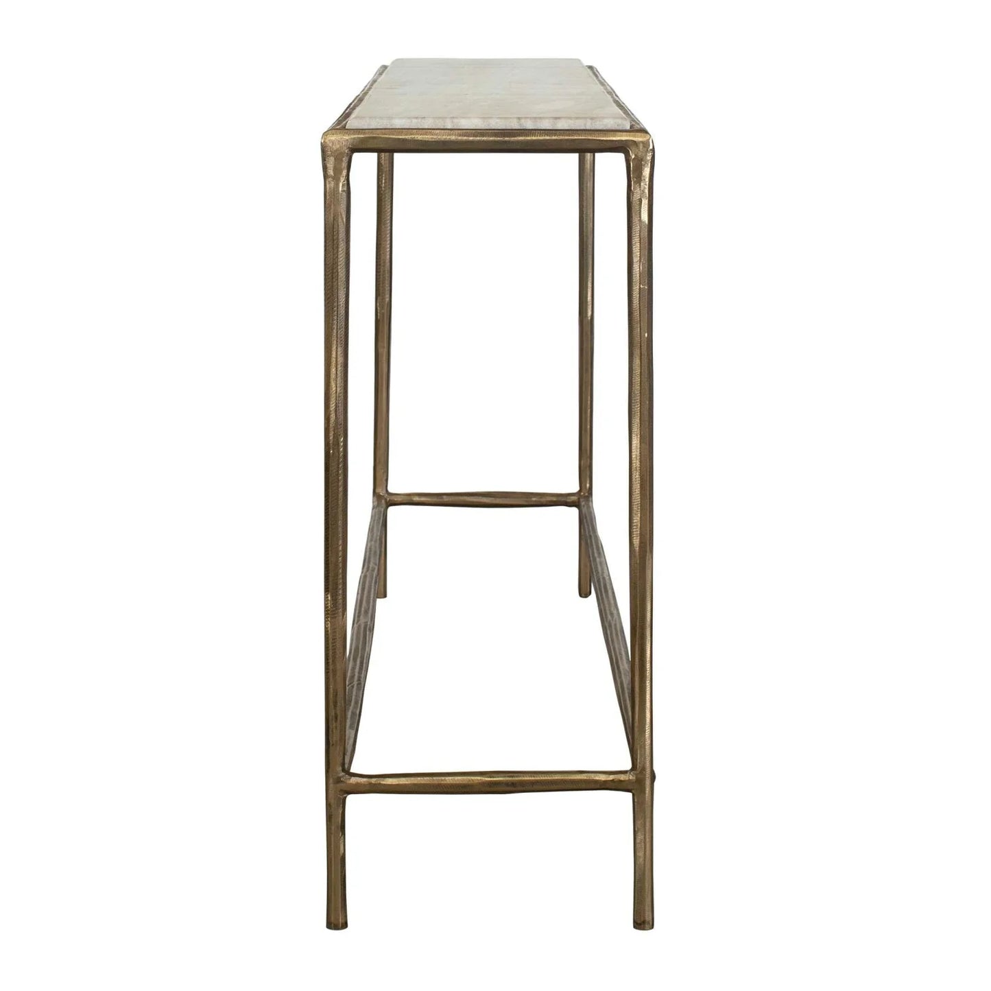 Luxury Antique Brass Marble Console Table Modern Italian Style for Villa