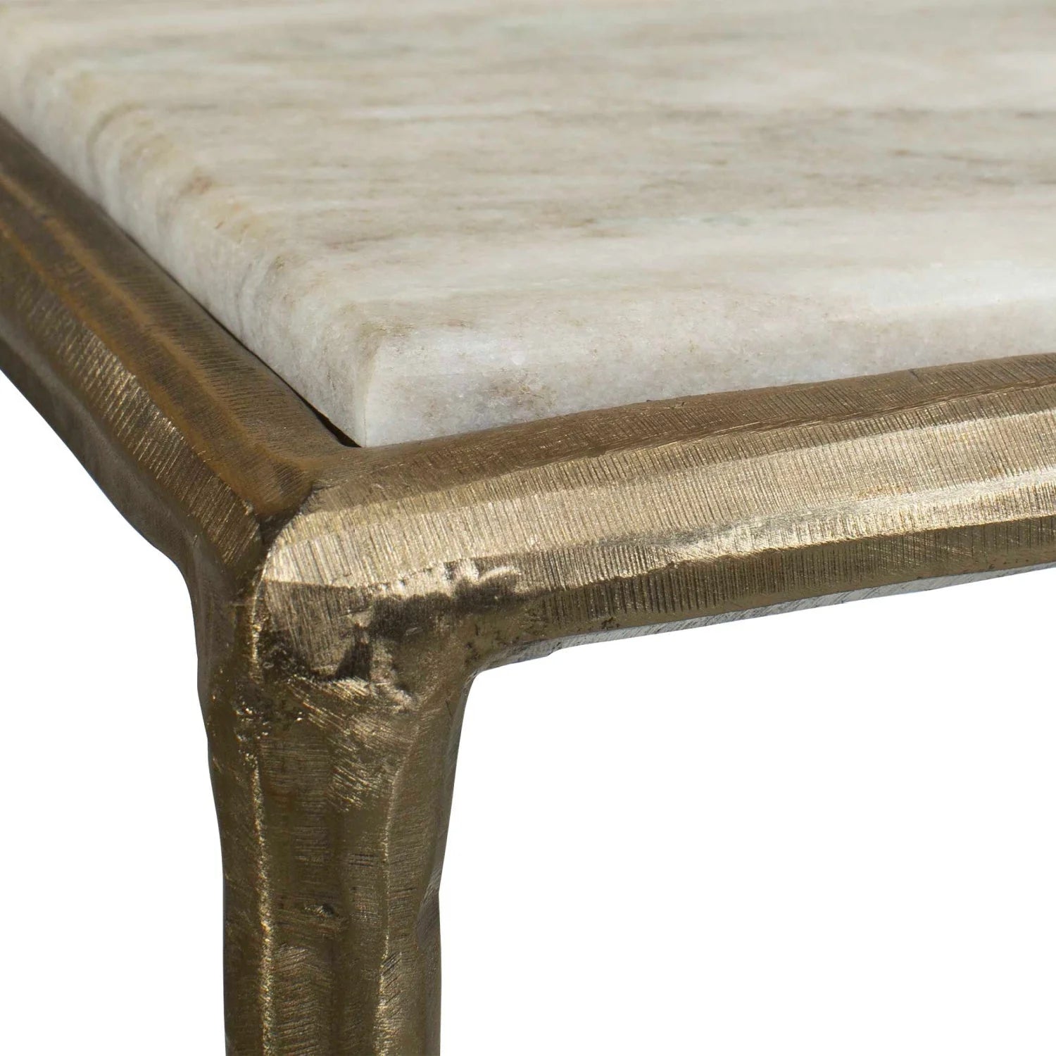 Luxury Antique Brass Marble Console Table Modern Italian Style for Villa