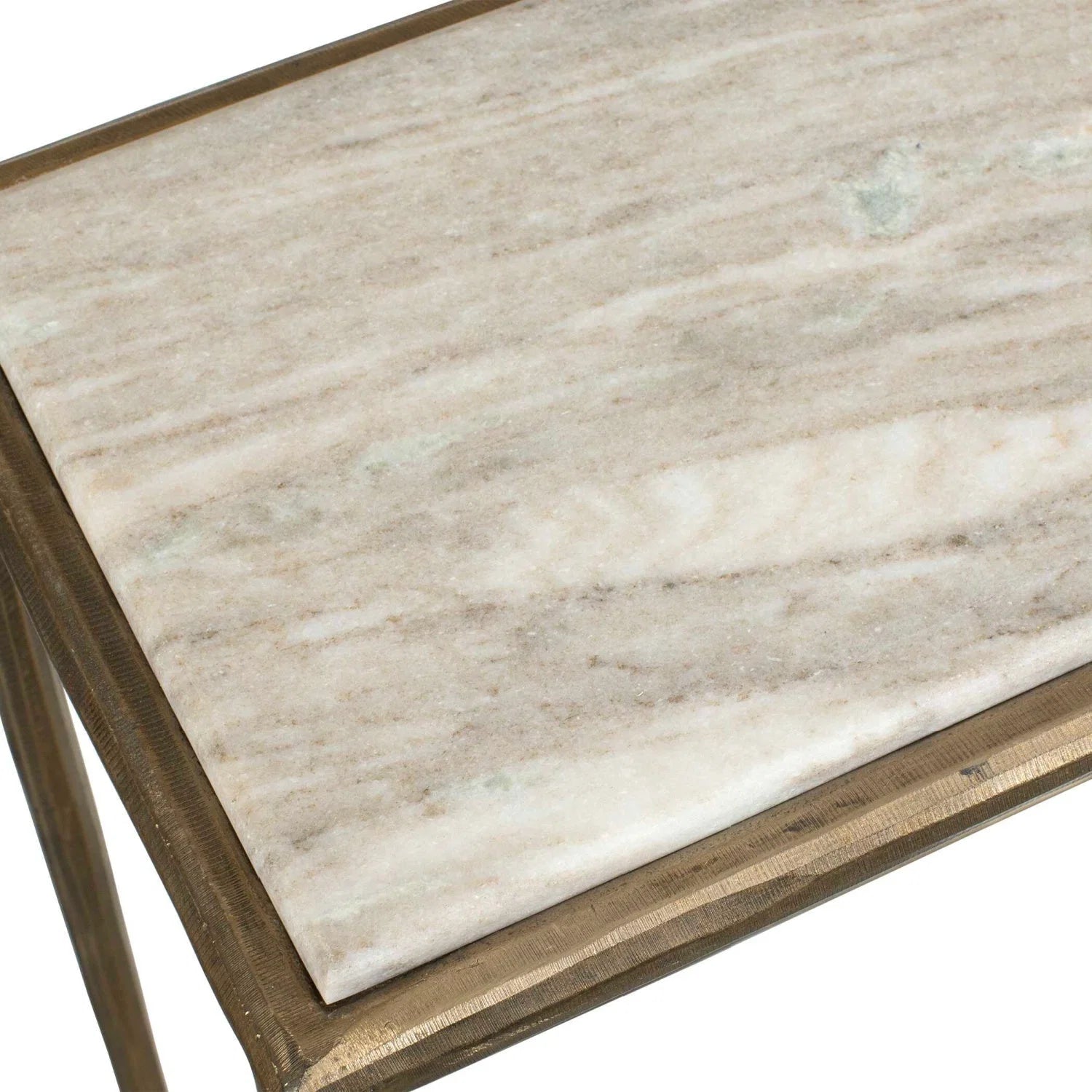 Luxury Antique Brass Marble Console Table Modern Italian Style for Villa