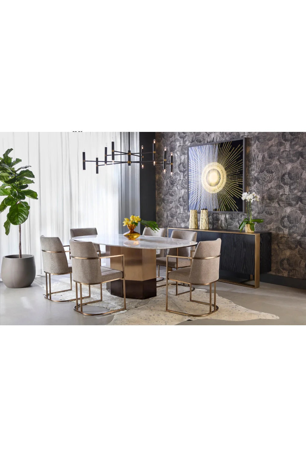 Luxury Antique Brass Modern Dining Armchair European Style for Villa