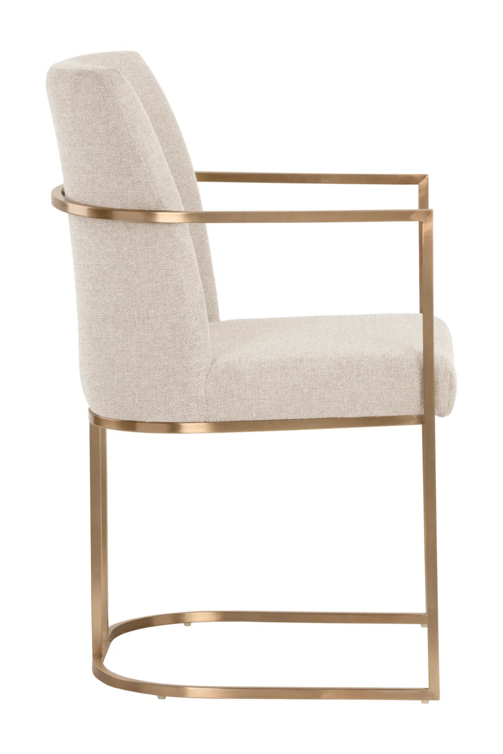 Luxury Antique Brass Modern Dining Armchair European Style for Villa