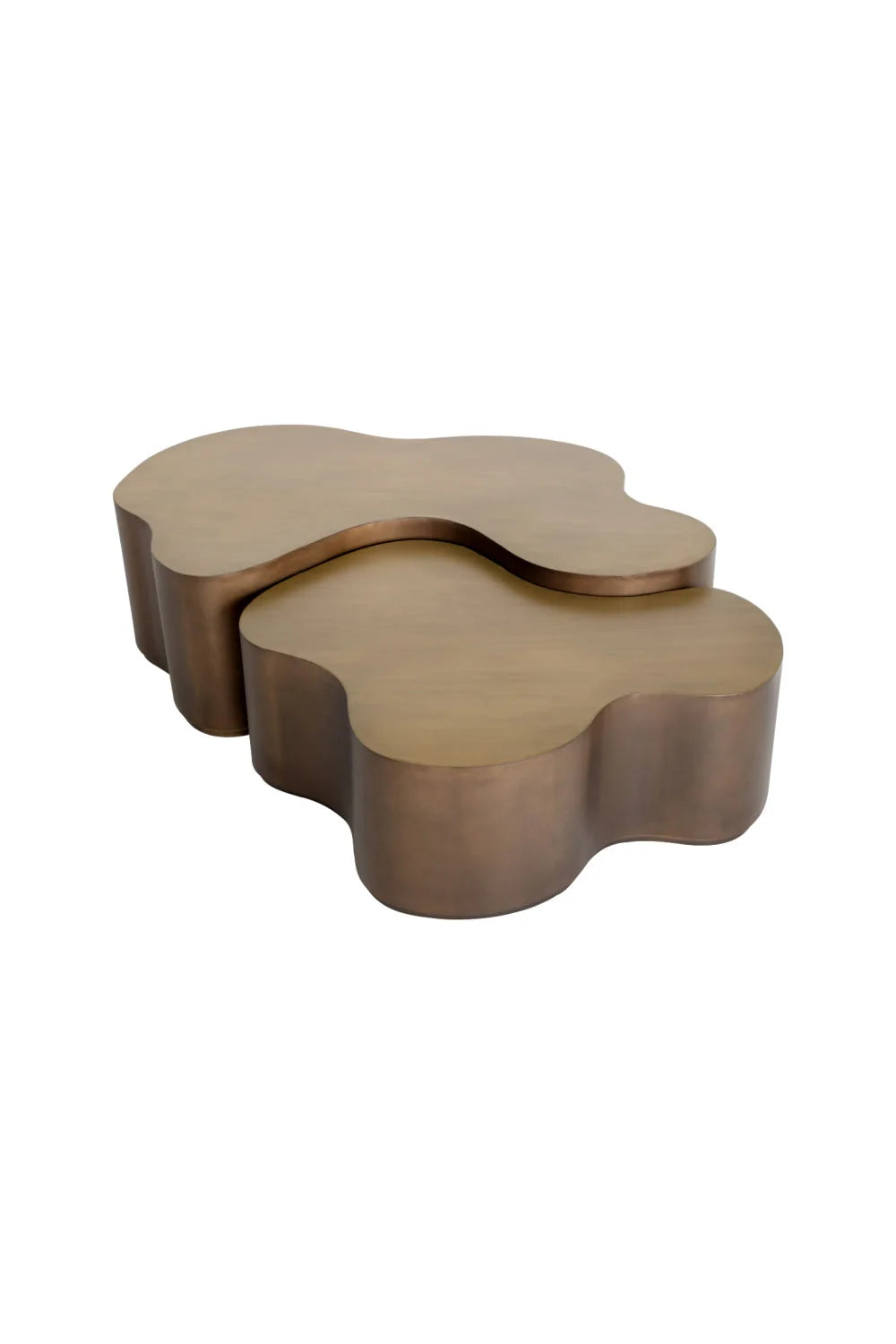 Luxury Antique Brass Nesting Coffee Table Modern Italian Style for Villa