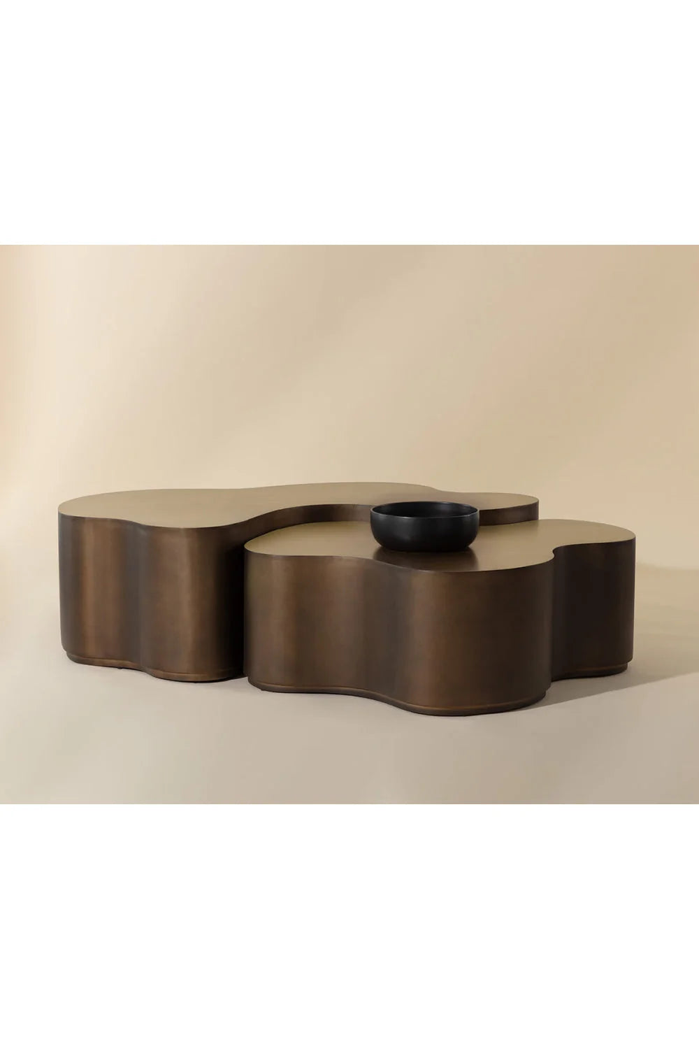 Luxury Antique Brass Nesting Coffee Table Modern Italian Style for Villa