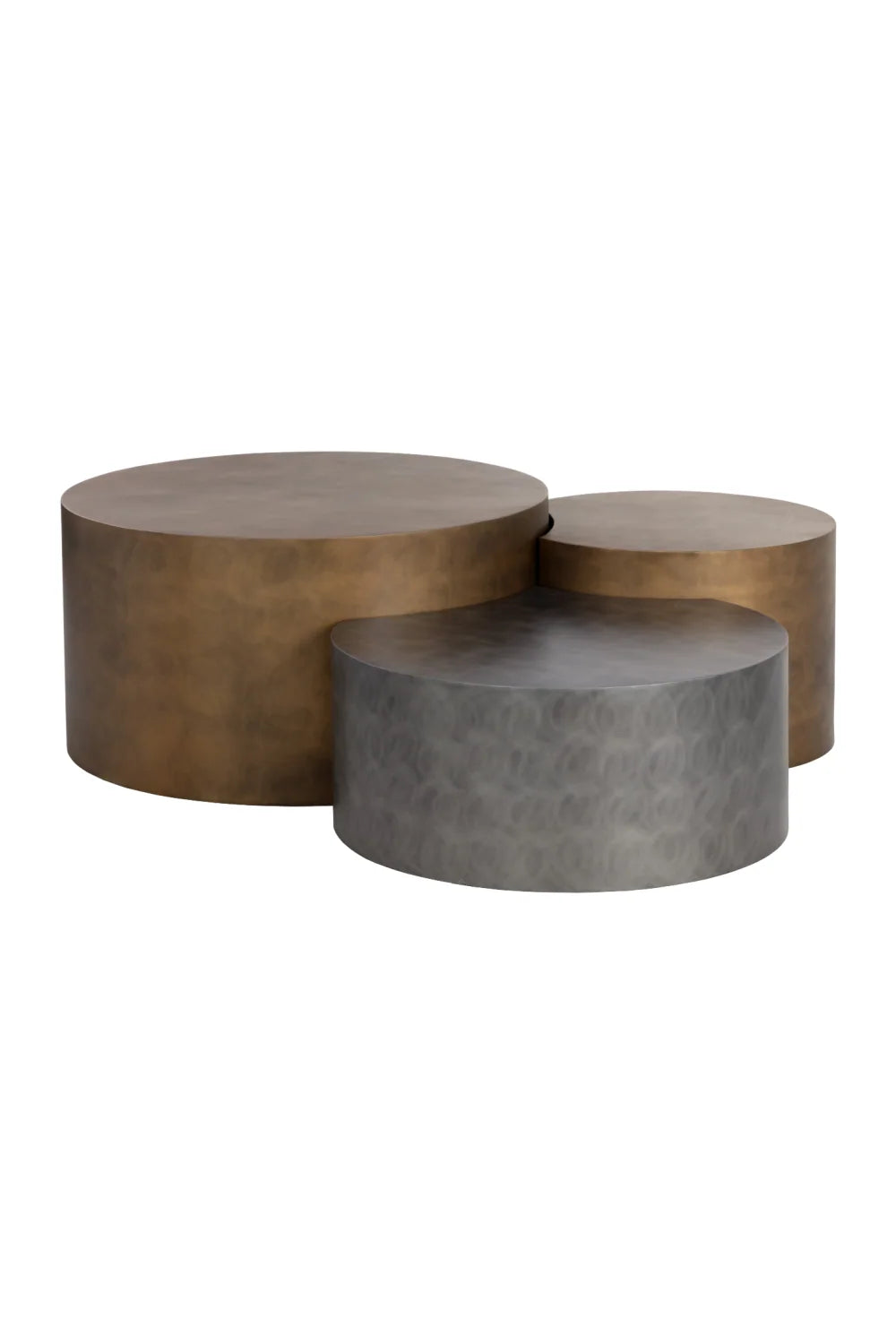 Luxury Antique Brass Nesting Coffee Tables Modern Italian Style for Villa
