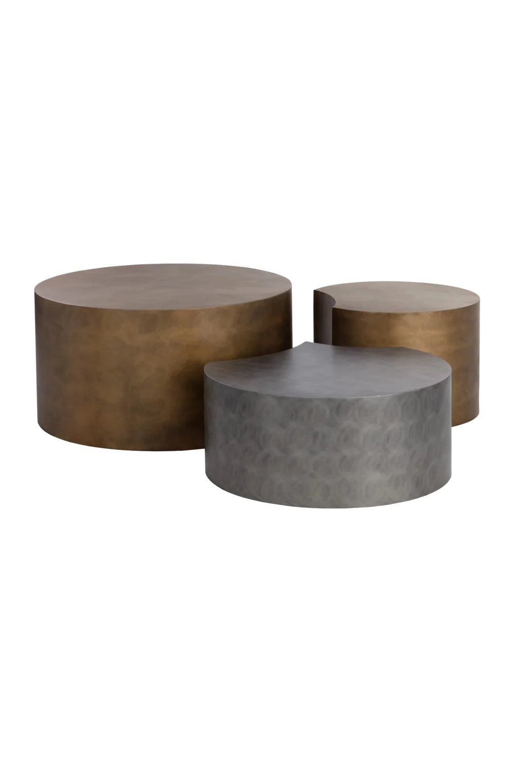 Luxury Antique Brass Nesting Coffee Tables Modern Italian Style for Villa