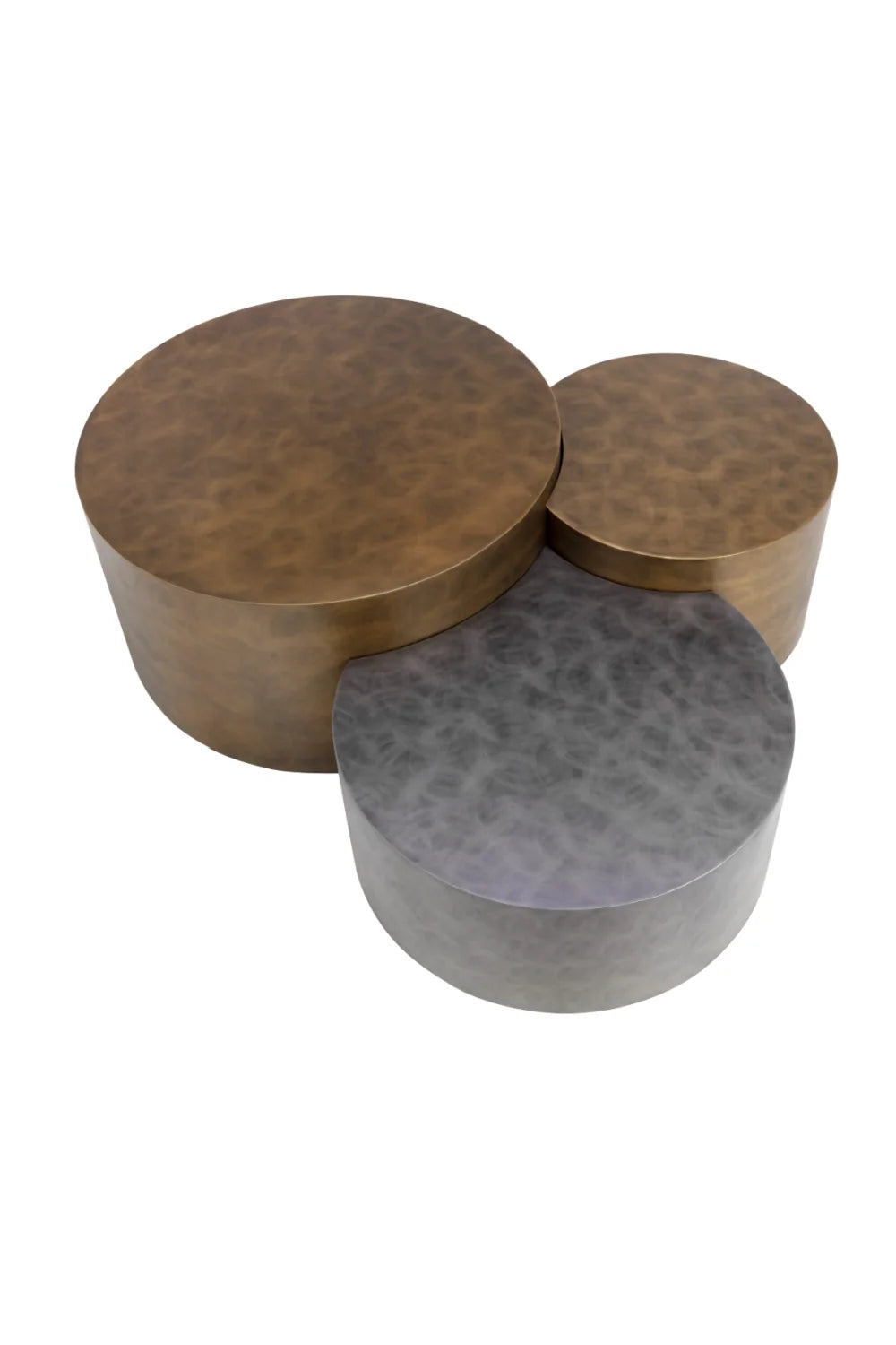 Luxury Antique Brass Nesting Coffee Tables Modern Italian Style for Villa