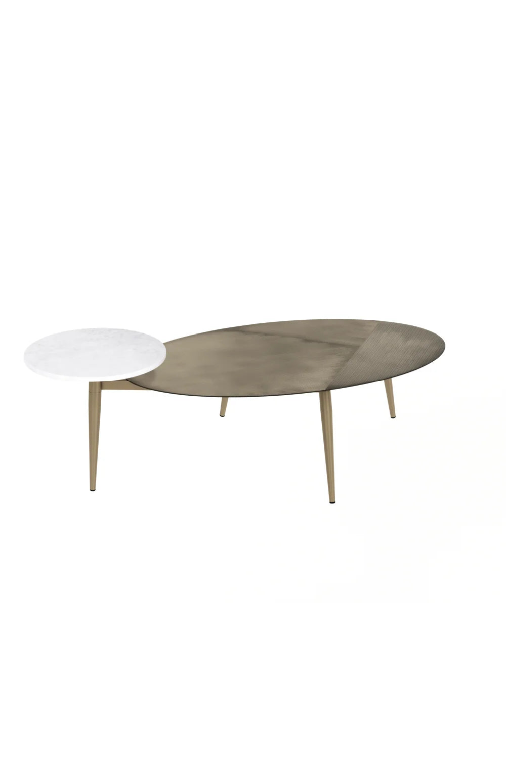 Luxury Antique Brass Oval Coffee Table Modern Italian Style for Villa