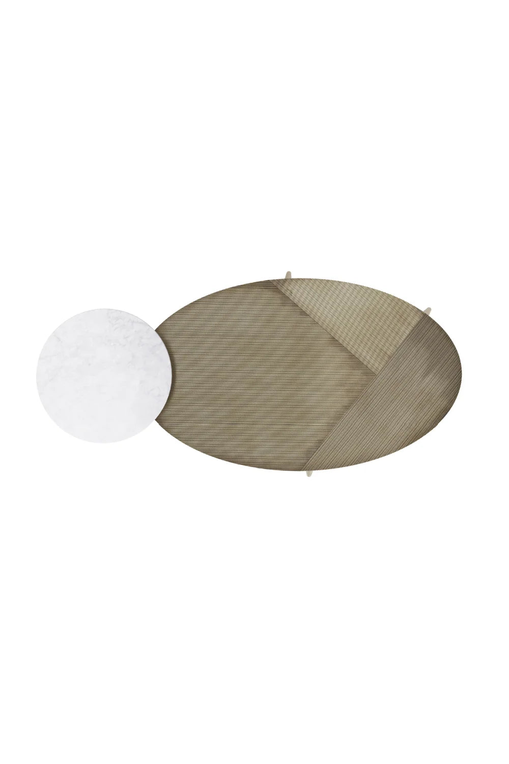 Luxury Antique Brass Oval Coffee Table Modern Italian Style for Villa
