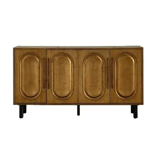 Luxury Antique Gold 4-Door Sideboard European Style for Villa