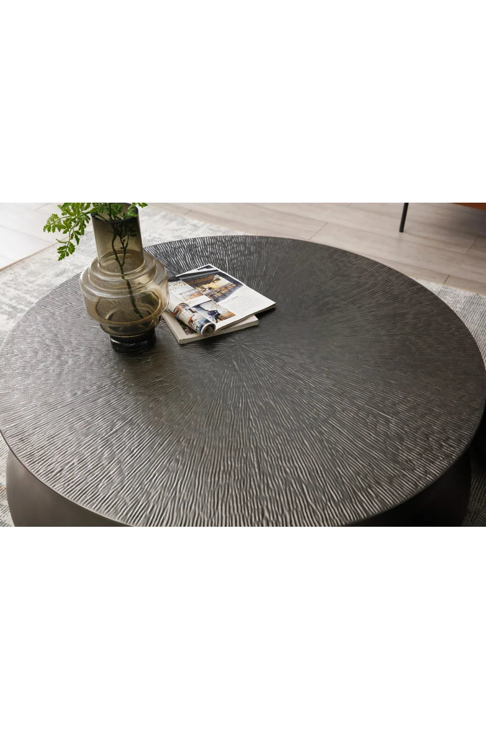 Luxury Antique Gray Round Coffee Table Modern Italian Style for Villa