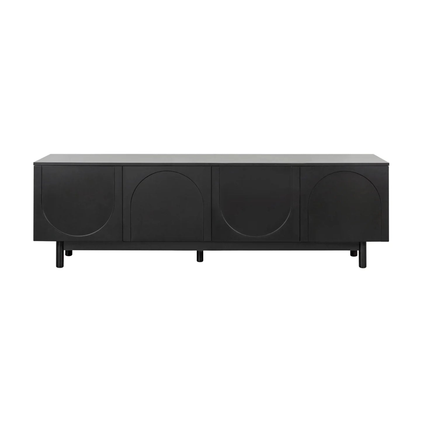 Luxury Arch Black Wood TV Stand Modern Italian Style for Villa