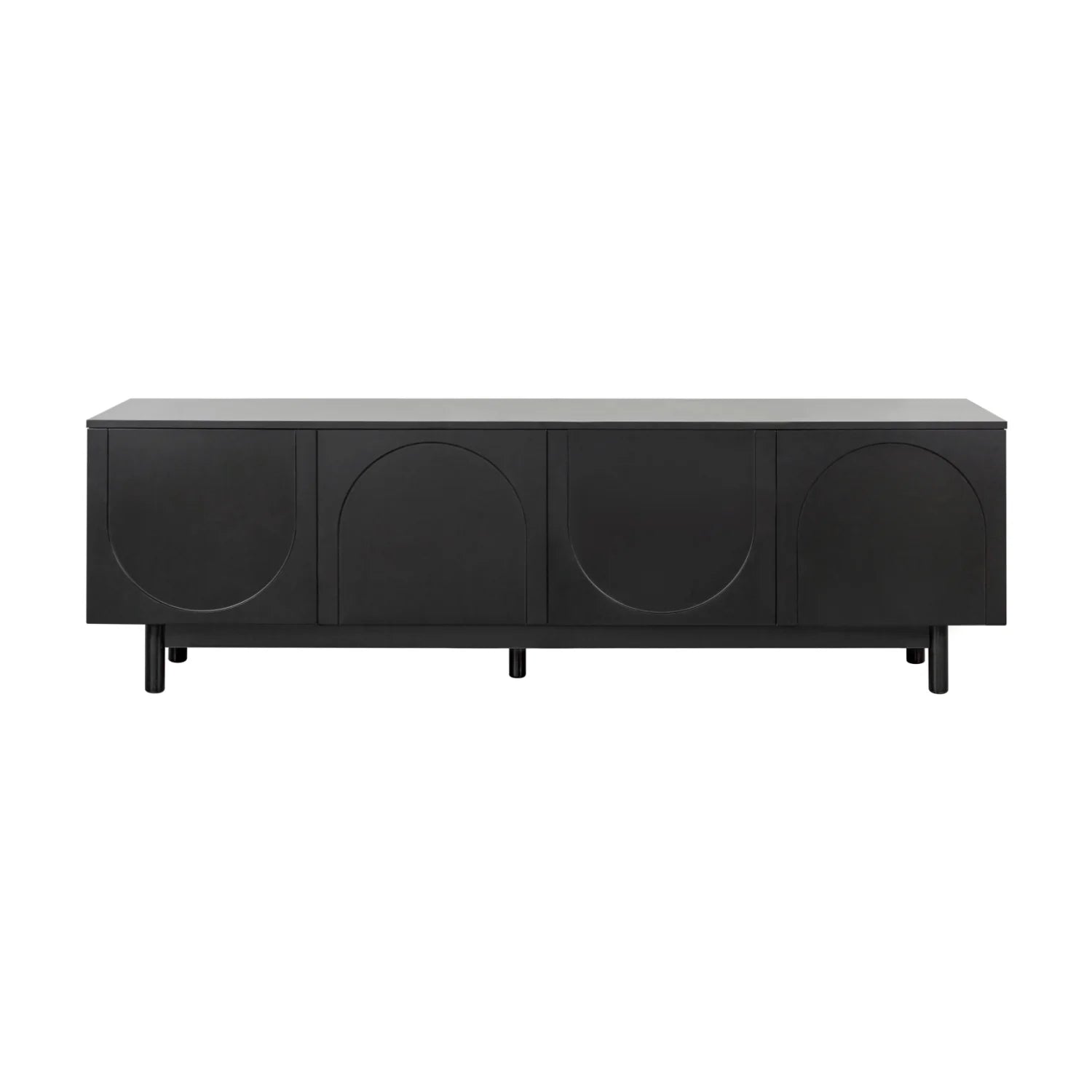 Luxury Arch Black Wood TV Stand Modern Italian Style for Villa
