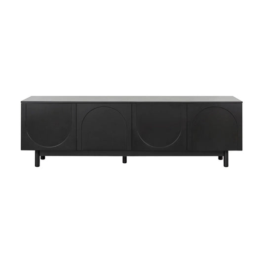 Luxury Arch Black Wood TV Stand Modern Italian Style for Villa