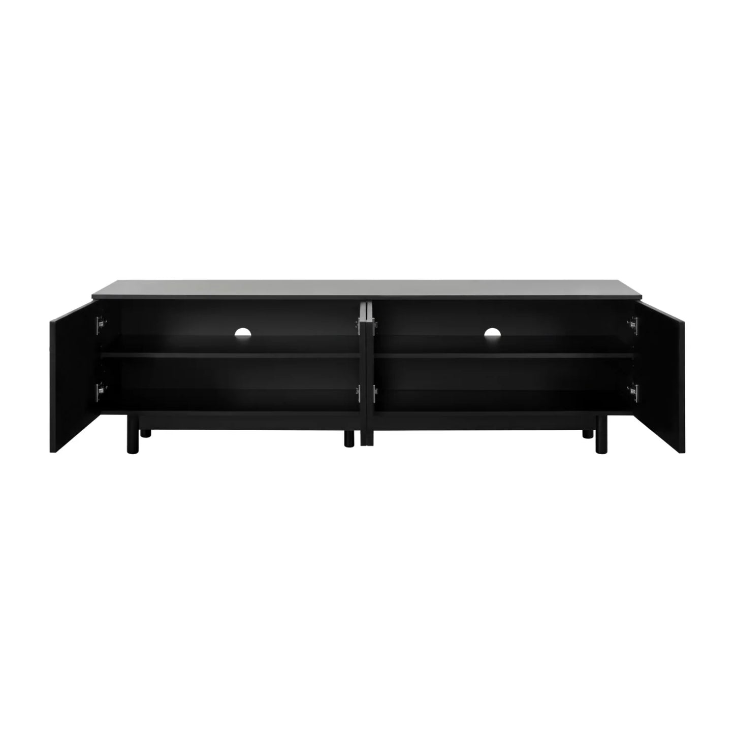 Luxury Arch Black Wood TV Stand Modern Italian Style for Villa