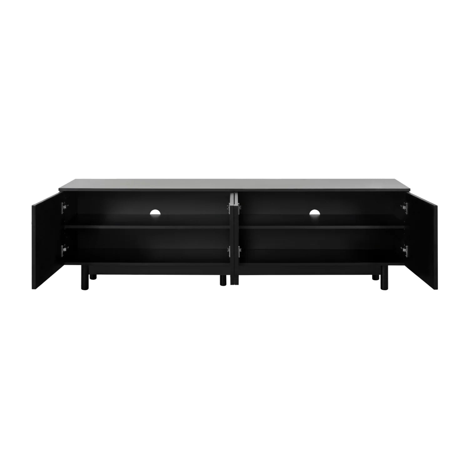 Luxury Arch Black Wood TV Stand Modern Italian Style for Villa