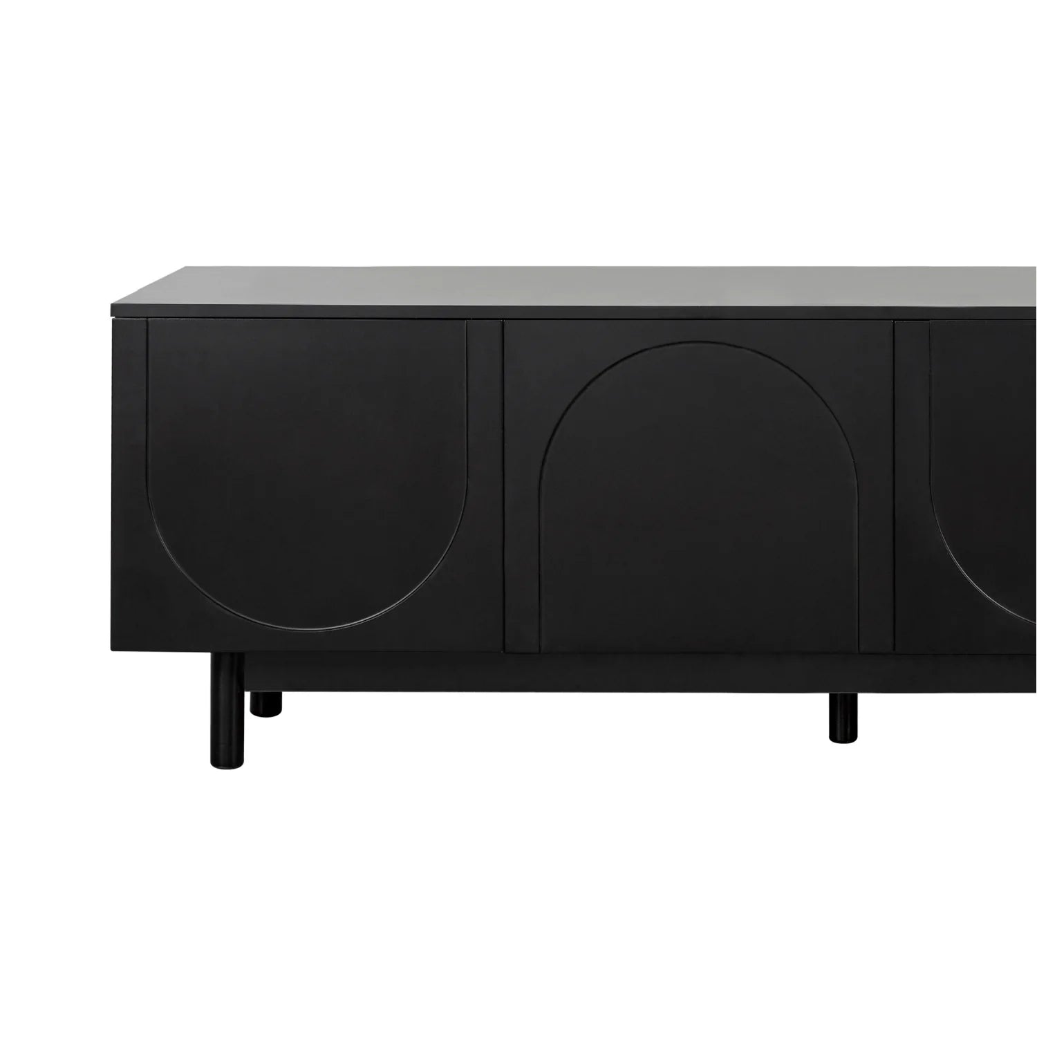 Luxury Arch Black Wood TV Stand Modern Italian Style for Villa