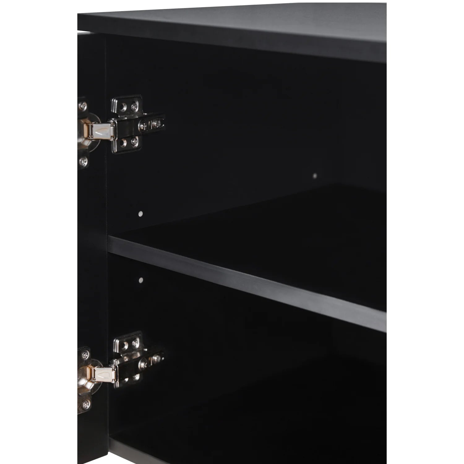 Luxury Arch Black Wood TV Stand Modern Italian Style for Villa